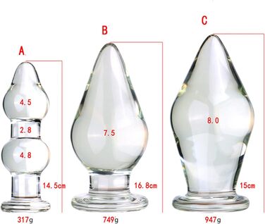 Скляний анальний плагін Hrekssi XXL (діаметр 45/75/80 мм) - для чоловіків та жінок