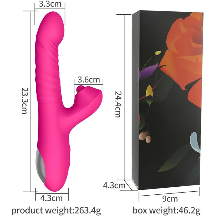 Вібратор для жінок Xuomt 2-в-1 Кролик з вібрацією та шоком, 10 режимів вібрації, 3 режими шоку, анальний вібратор, для пар (жовтий)