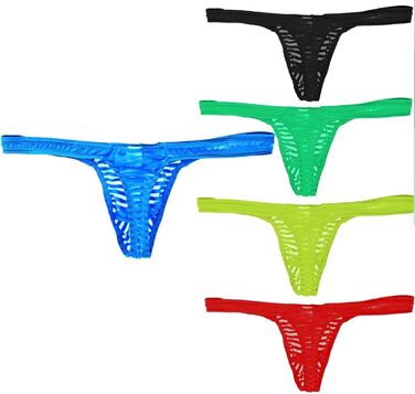 Сліпери чоловічі Faringoto, смугасті, сітчасті, прозорі, G-String, низька талія, U-подібні, розмір L, 5 кольорів