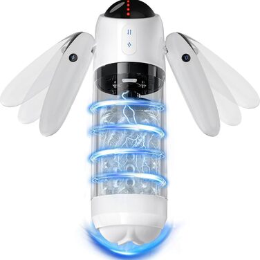 Електричний мастурбатор з ручкою для чоловіків – автоматичний стимулятор пеніса, секс-іграшка для соло, телескопічний, з ротацією та функцією всмоктування