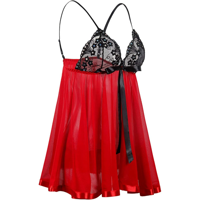 Сексуальна спідня білизна для жінок: мереживний комплект Babydoll з лаку, великі розміри (3XL), спідня сорочка Negligee