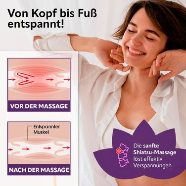 Масажер для шиї та плечей VITALmaxx Shiatsu з функцією підігріву, розминаючий масажер для спини та ніг, 8 ротаційних куль, сірий