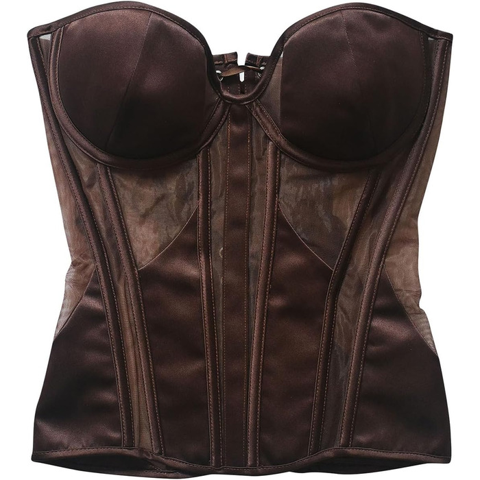 Жіночий корсет-топ готичний корсаж на Хелловін вінтажний корсет середньовічний корсаж корт без рукавів корсет-танк топ стеampunk під грудьми ренесансний корсет для корекції фігури бюстгальтер (кофе, XXL)