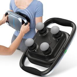 Перкусійний масажер RENPHO Massage Gun для глибокого масажу м'язів, 3200 об/хв, акумулятор 2500mAh, USB-C, 4 змінні насадки, чорний