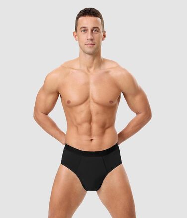 Труси для чоловіків BEENIUBEE від нетримання, 3 шт., бавовна, вбудований всмоктуючий шар 150 мл, багаторазові, витривалі, чорний, L