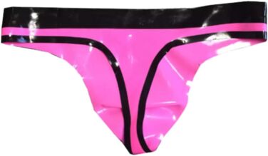 Шорти-боксери чоловічі з латексу VIYOLI, рожеві та чорні, фетиш, танга, T-back, великі розміри (3XL, XXL), ручної роботи