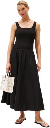 Сукня Tommy Hilfiger Rib Midi Fit & Flare чорна жіноча