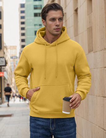 Чоловіче худі COOFANDY з капюшоном, теплий флісовий світшот (Жовтий, XXL)