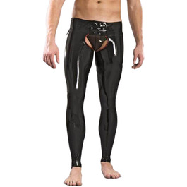 Чоловічий латексний костюм: шорти, колготки, легінси, чорний, розмір M