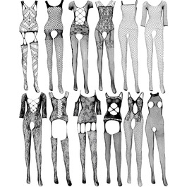 Сексуальний боді-бабідол з мереживом SATINIOR для жінок, чорний, розмір M