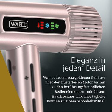 Професійний іонний фен Wahl Vanquish Rose Gold, 1600 Вт, FlowControl, з магнітним диффузором та концентратором