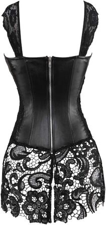 Корсетне плаття Grebrafan з мережива для пишних форм, чорне, розміри 36-38