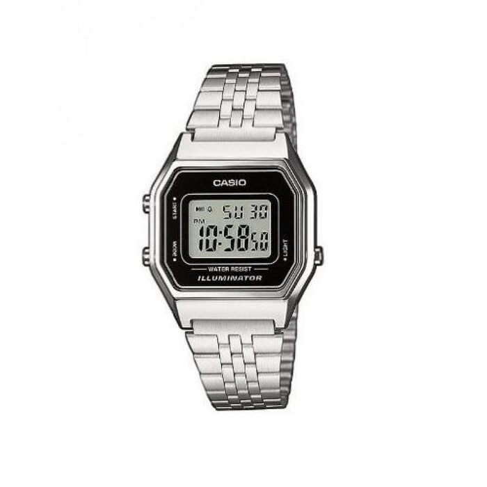 Жіночий наручний годинник Casio Collection Retro LA680WEA (Чорний/Сірий)