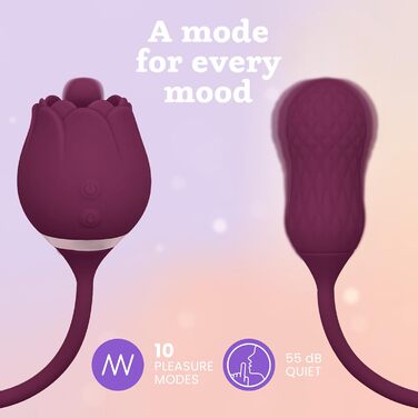 Вібратор-дилда 2-в-1 Rosen від Oliver James - жіноча інтимна іграшка, 10 режимів вібрації, водонепроникний, USB-зарядка (фіалковий, темно-фіолетовий)