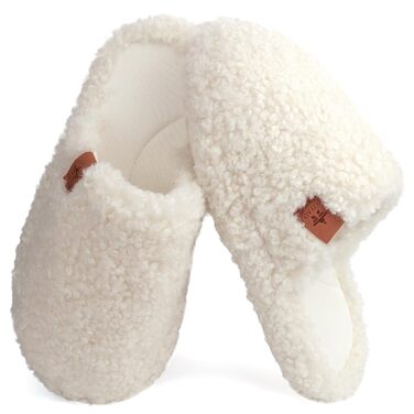 Жіночі м'які капці для дому з ефектом пам'яті (Memory Foam), плюшеві та комфортні, бежеві, розмір 38/39 EU