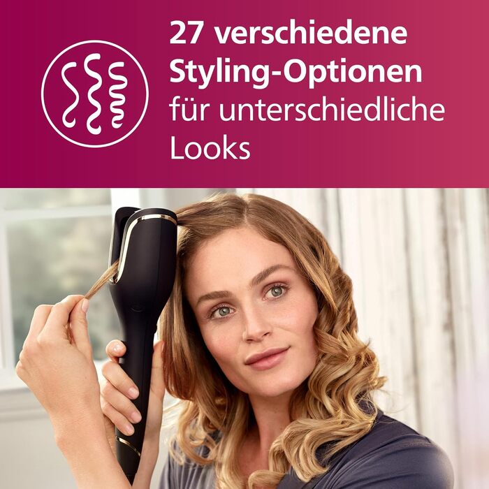 Автоматичний стайлер для кучерів Philips 8000 Series BHB876/00, 27 варіантів укладки, чорний