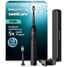 Електрична сонічна зубна щітка Philips Sonicare Series 3100 з датчиком тиску, 3 режимами інтенсивності та дорожнім чохлом, чорна, HX4033/26