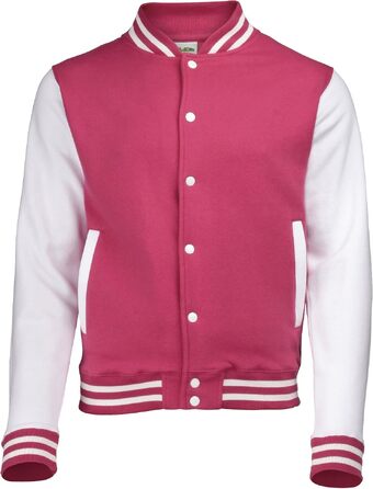 Чоловіча куртка-бомбер Varsity Jacket Just Hoods by AWDis, чорна/вугільна (XXL)