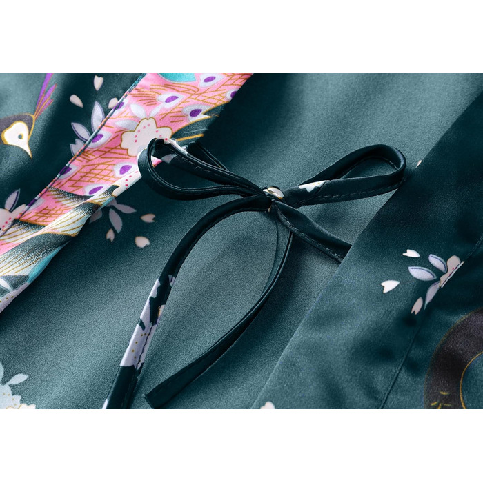 Халат жіночий Babeyond з шовковистого атласу, кімоно, довгий, з принтом павича, для дому, вечірки, універсальний розмір, білий