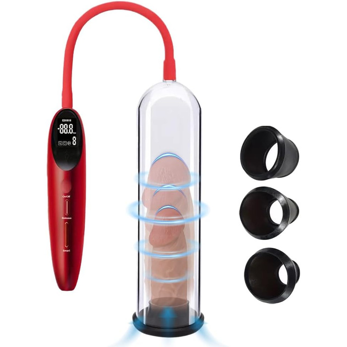 Електричний вакуумний насос для збільшення пеніса Jpscor: 3 силіконові насадки, для ерекції та покращення потенції