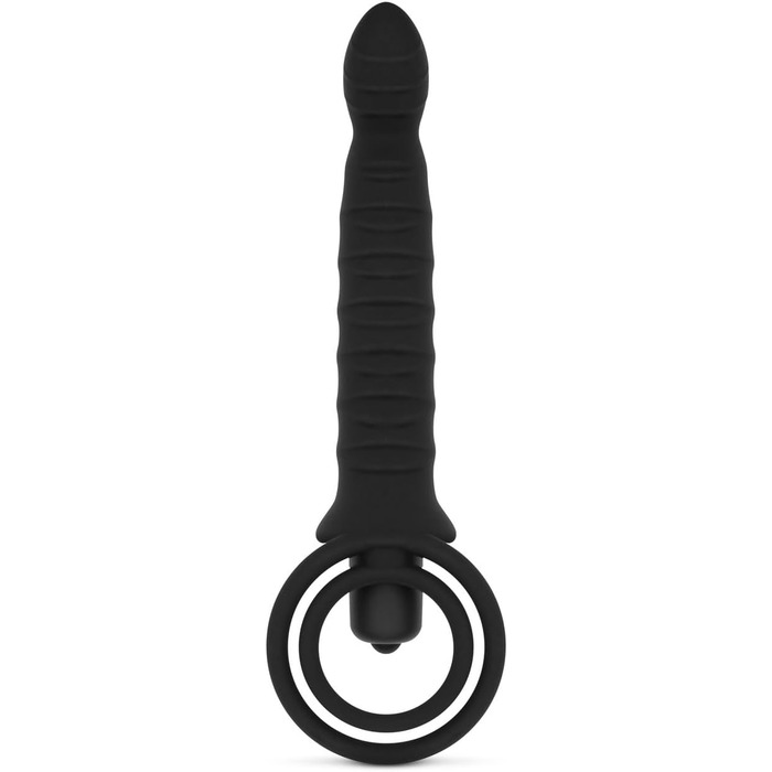 Вібруючий дилда з кільцем для чоловіків – чорний