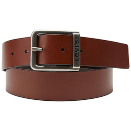 Шкіряний чоловічий ремінь Levi's з логотипом та пряжкою Harness Buckle, коричневий, розмір 95