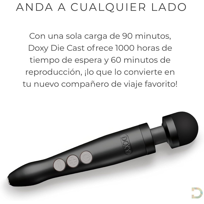 Масажер для тіла Doxy Die Cast 3 - чорний, перезаряджається, для жінок