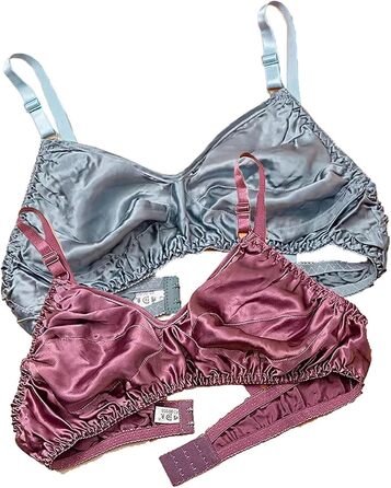 2 шт. Шовкові бюстгальтери BHS Ultradünne, двостороння малина шовк BHS для жінок, без кісточок, м'які та зручні повсякденні бюстгальтери 2025(/75) (36/80, 14)