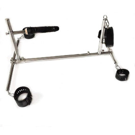 Ділда для БДСМ з наручниками, ремінцями, шийним ланцюгом, наручниками та анусом. Сталева рама. Іграшки для пар.