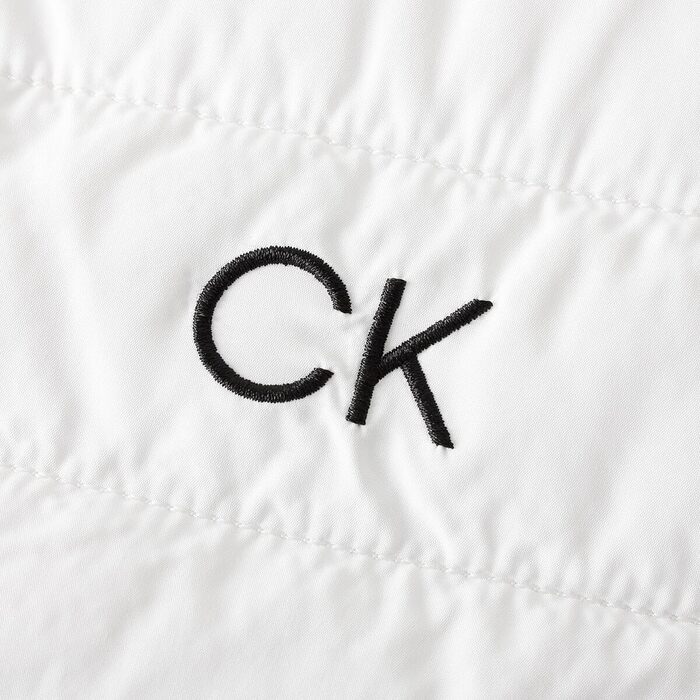 Чоловіча гібридна куртка Calvin Klein 2026 з воротником-стійкою, стібаний фліс, біла, розмір XXL