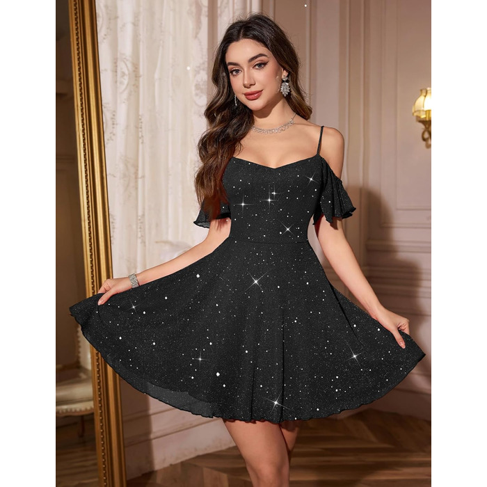 Сукня вечірня бальна з відкритими плечима Meetjen, чорна, A-силует, шорсткий тюль, короткі коктейльні сукні, розмір XXL