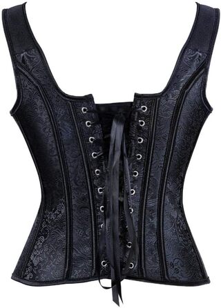 Жіноча нічна сорочка/корсет у стилі стимпанк: готичний топ з шнурівкою та блискавкою, з PU шкіри (XXL)