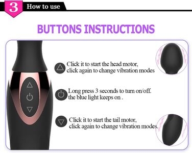 Масажний стрижень JFRong з силікону з двома головками, 10 режимів вібрації, масажер для жінок (клітора та G-точки), стимулятор з двома моторами, секс-іграшка для чоловіків, жінок, пар (рожевий)