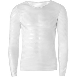 Чоловіча футболка з довгим рукавом, прозора, в смужку, білий колір