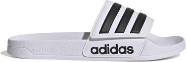 Чоловічі тапочки-шльопанці adidas Adilette Shower Velcro білі з чорним (розмір 46 EU)
