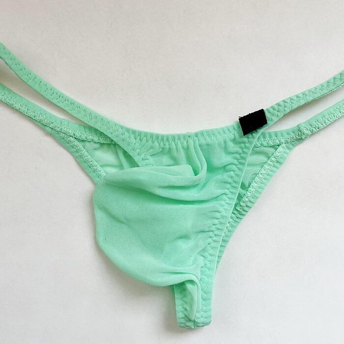 Сексуальні мереживні труси для чоловіків Faringoto – труси-сліп, танга, рожевий колір, розмір L