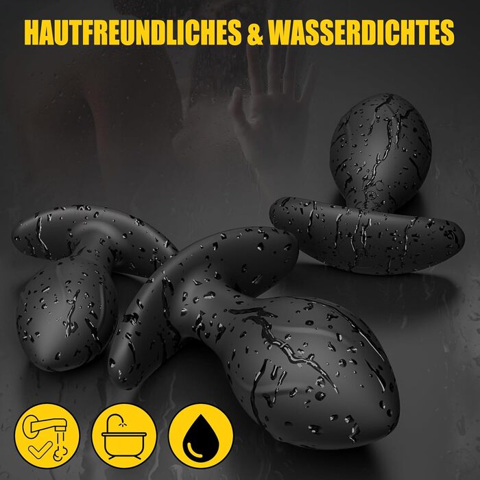 Набір анальних пробок Meeteel з вібрацією (4 шт.) з силікону - 12 режимів, 3 розміри. Анальні пробки для пар, стимуляція простати для чоловіків та жінок