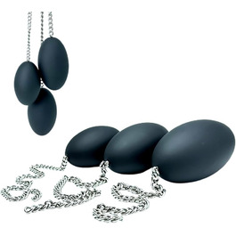 Анальний плаг з силікону у формі яйця, з ланцюгом з нержавіючої сталі, анальний м'ячик, анальні кульки, анальний ділдо, великі яйця, анальний масаж, вагінальне використання, мастурбація для жінок та чоловіків, секс-іграшка (S)