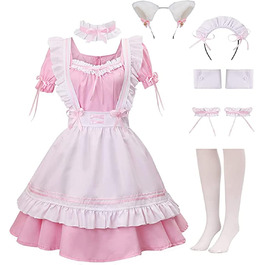 Костюм горничної MaxToonrain: Французьке плаття в стилі аніме Лоліта, костюм для жінок та дівчат, розмір XL, колір B-rosa