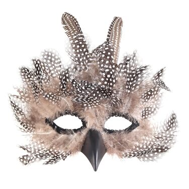 Венеціанська маска для жінок та чоловіків, маска для маскараду, маска з пір'ям, маска ворон для карнавалу, Фашинг, Хелловін, косплей, аксесуари до костюма (коричнева)