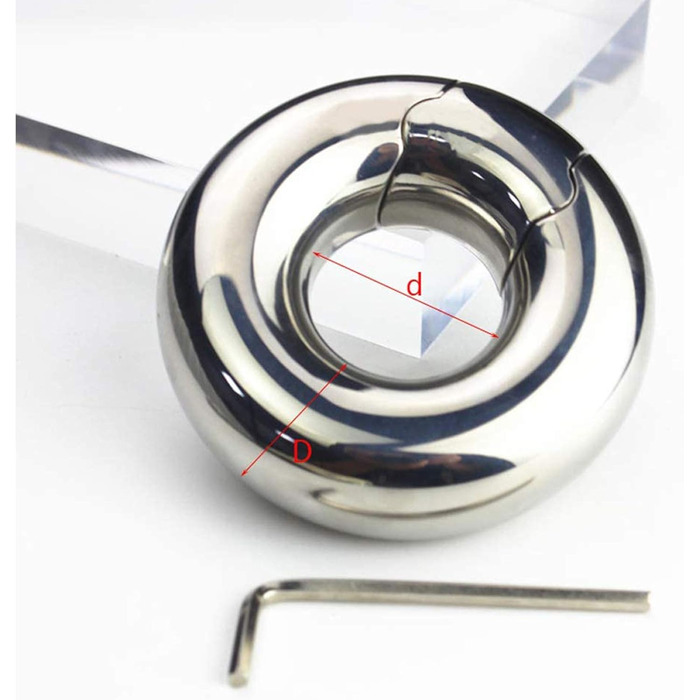 Пеніс-кільце з нержавіючої сталі для чоловіків - стример яєчок, затримка еякуляції, доросле секс-іграшка (24*33 мм, 640 г)