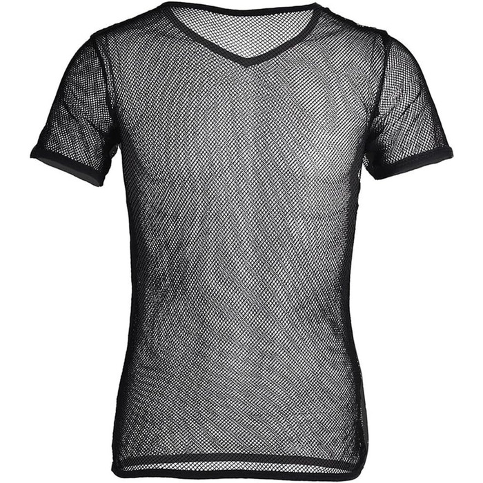 Чоловіча літня футболка з сіткою - прозора спортивна футболка для чоловіків, чорна (L)