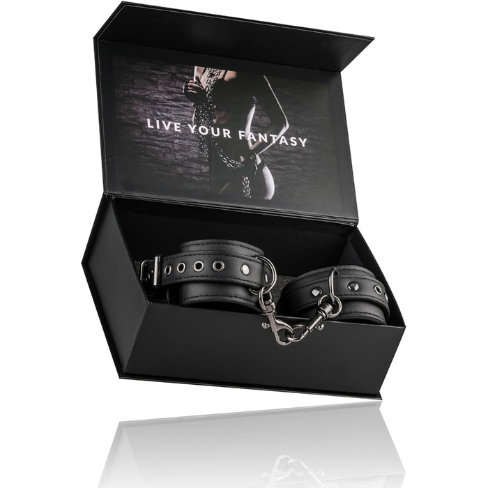 Набор наручників на зап'ястя з шкіри, регульовані, для бондейджу, фетишу, SM, Easytoys