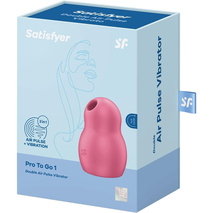 Вібратор Satisfyer Pro To Go 1 | Подвійний мотор | Компактний та перезаряджуваний | Водостійкий (IPX7) | Вібратор-імпульсна хвиля червоного кольору | Інтимна іграшка для жінок, універсальний розмір