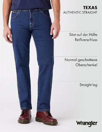 Чоловічі джинси Wrangler Texas Authentic Straight Fit, колір Darkstone Blue, 36W / 30L