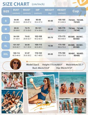 Бікіні CMTOP для жінок: комплект з V-подібним вирізом, push-up, двочастинний, висока талія, ефект живота, для плавання та відпочинку, колір павлиній блакить, розмір S