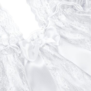 Нічна сорочка-бабідол Satini Dessous з рюшами та мереживом, Cosplay, XXL, білий колір