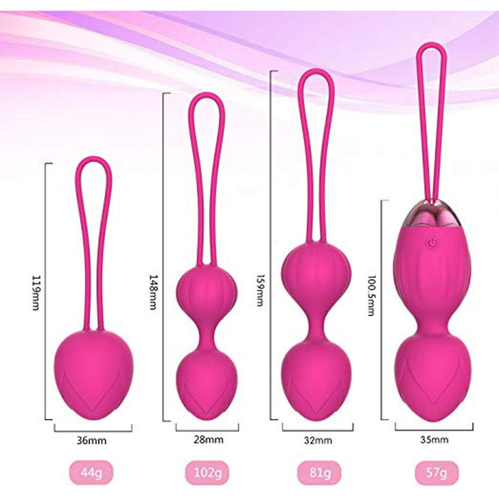 Тренування м'язів тазу для жінок з пультом дистанційного керування, набір Kegel Ball, багато режимів, силіконові м'ячі для контролю сечовипускання та вправ для м'язів тазу (рожевий)