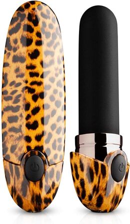 Вібратор для жінок Panthra Lippenstif Asha – Leopard – міні вібратор Bullet, водонепроникний, з чохлом