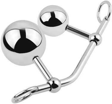 Анальний плагін з нержавіючої сталі, знімний, з круглим м'ячиком, для дорослих